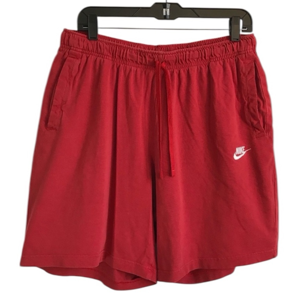 NIKE Men's XL Red Casual Athletic Sports Drawstring Fleece Shorts w/pockets GUC - Picture 2 of 14